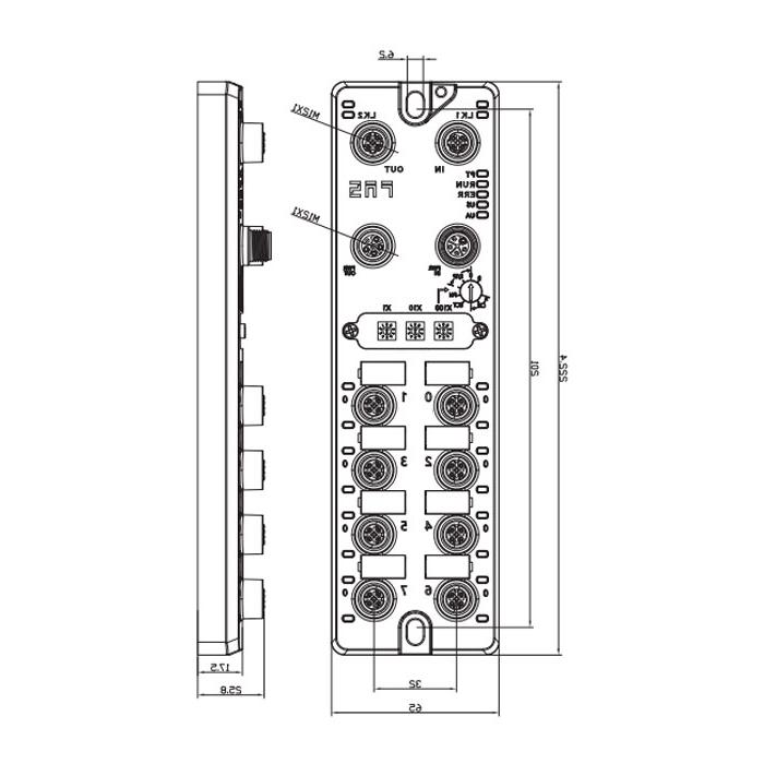 EtherCAT协议、M12接口、16DI/DO 可配置、PNP、远程模块、006E31